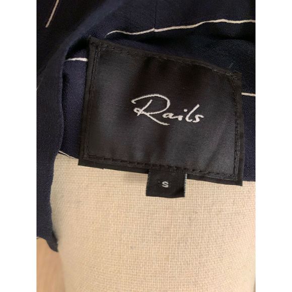 Rails Black Stars Stripes Neck Tie Blouse - Picture 7 of 8